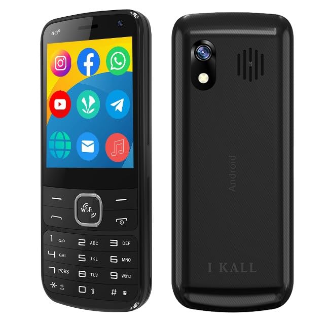 Image of IKALL K333 - 4G Touch & Type Mobile with 2.8 inch HD Display, 2GB RAM, 16GB Storage, 3000mAh Battery, WiFi, and Pre-Loaded Apps Like WP, Insta, FB & Utube (Midnight Black)