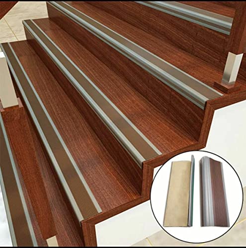 Image of Stair Tread Edge Protectors Adhesive Stair Strip Wide Side Design Non-Slip, Sunscreen, Waterproof, Antifreeze, Wear-Resistant L Shap - (Green)