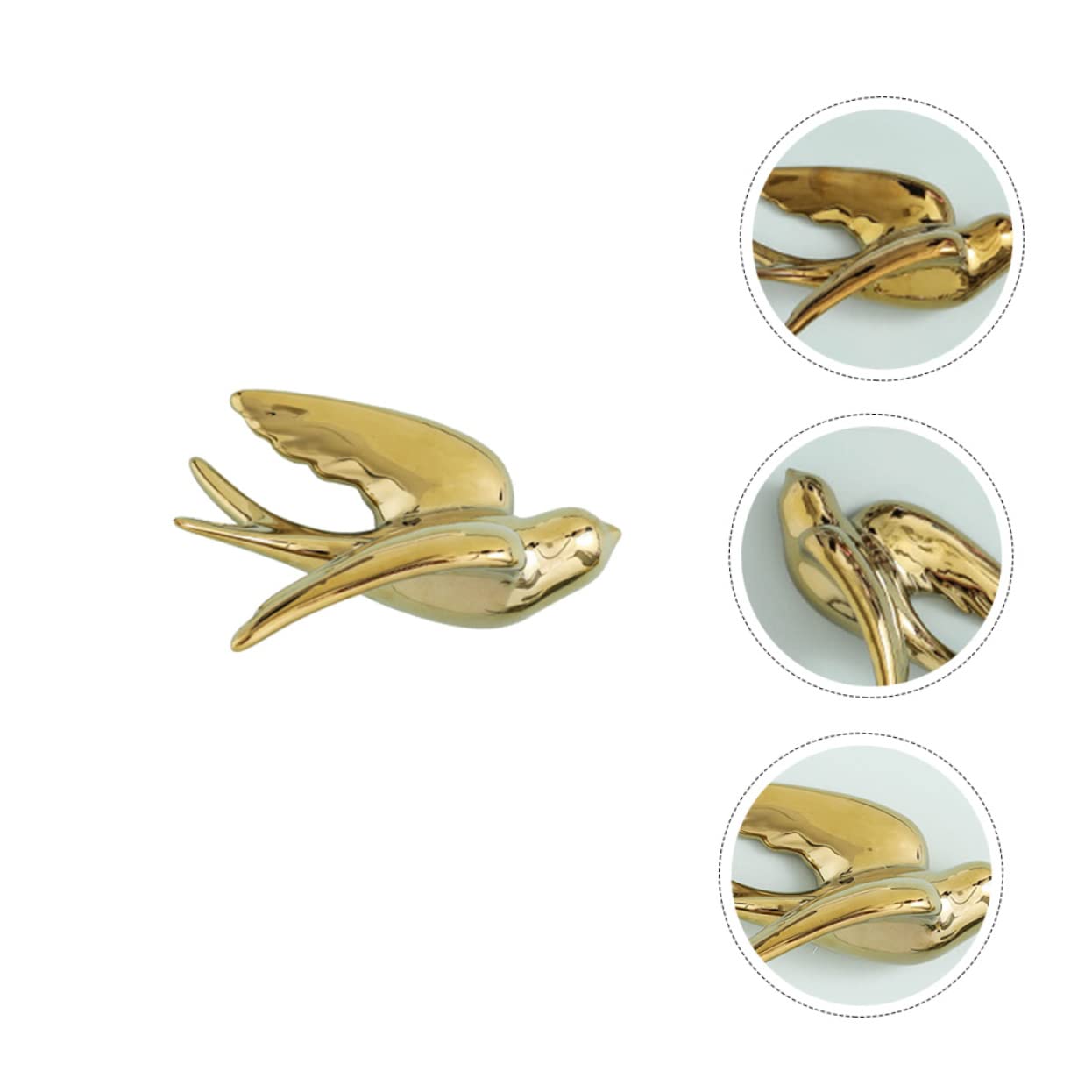 HAWILLOSCH 3piezas Decoración De Pared Estatua De Pájaro Cerámica Dorada Adorno De Pared Nordic Para Hogar y Jardín Estilo Elegante y Acogedor