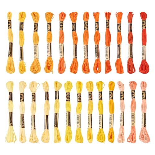 Image of FASHEWELRY 218 Yards Friendship Bracelet String Orange Polyester Embroidery Floss 1mm Cross Stitch Cotton Floss for Hand Sewing Sachets Tassels Cushions Birthday Card DIY
