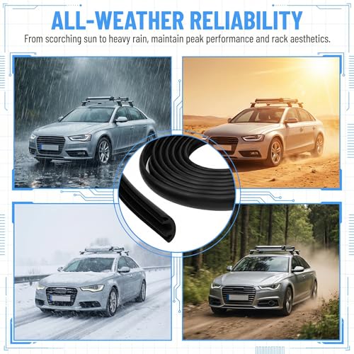 BRRDAQU Dachträger Gummistreifen 300cm Universeller Autodachträger Dichtungsstreifen 2cm Breit Windgeräusche Reduzierend & Staubschutz Langlebiger Gummistreifen Ersatz für Auto Dachreling (Schwarz)