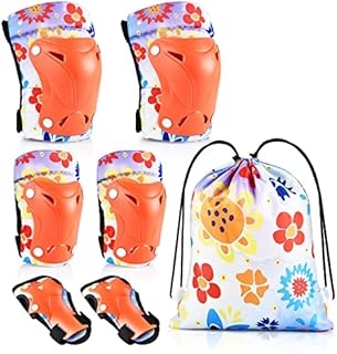 ELUTENG Kids Protective Gear Set for for Ages 8-16, 6 in 1 Knee Pads Elbow Pads Wrist Guards Protective Gear Set for Skateboard Inline Roller Skating Biking Rollerblading Scooter