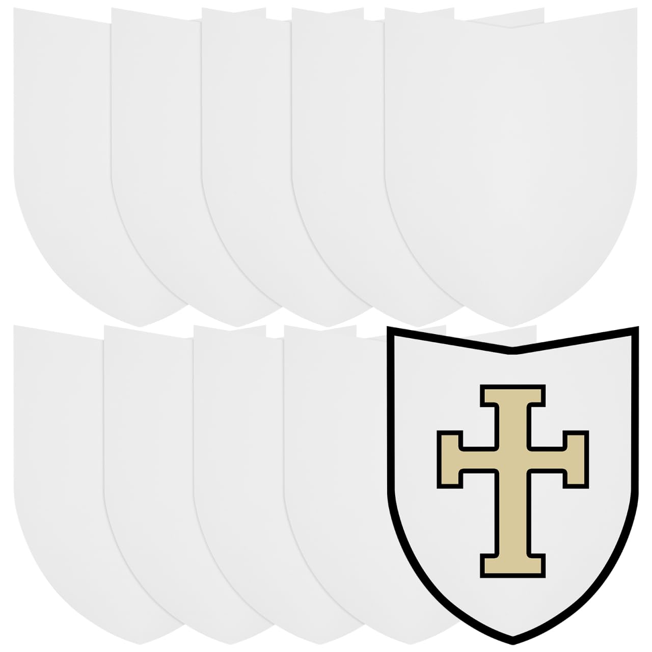 Vaguelly Diy Blanko - Panneau de cosplay léger pour enfants - Avec poignée - Pour travaux manuels, jeux de rôle - Accessoire de fête - Bouclier de protection chevalier - 40,6 x 30,5 cm