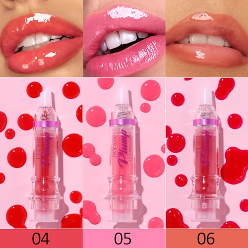Erinde 3 Colors Lip Plumping Booster, Spicy Lip Plumper Gloss Lip Plumping Oil, Ultra-Hydrating & Nourishing Plump and Pout Lip Plumper, Glossy Finish Fuller Natural Lip Gloss for Women Girls - Image 4