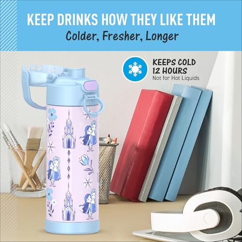 Image of THERMOS FUNTAINER 16 Ounce Stainless Steel Vacuum Insulated Bottle with Wide Spout Lid, Frozen