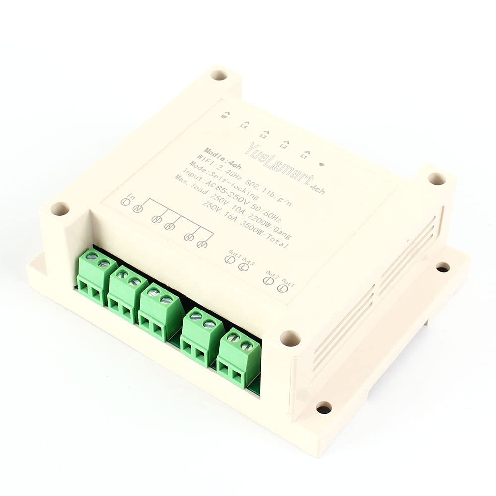 AC 85V-250V con Telecomando 4 canali 2.4G IoT 10A Wireless WiFi Interruttore di Controllo Intelligente Modulo relè autobloccante (Color : Switch Controller)