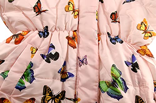 Miss Bei B07JX5TYLN Girl'S Kids Toddler Winter Flower Print Parka Outwear Warm Cotton Coat Hooded Jacket Pink All Butterfly 140Cm thumb #2