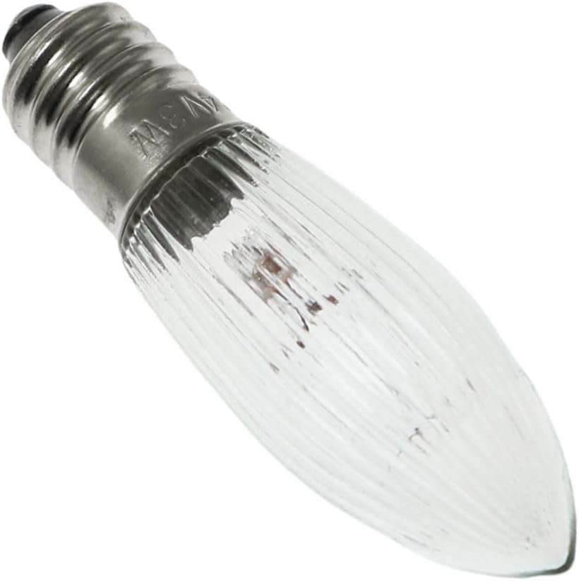 10PCS E10 Olive-Shaped Bulb 3W 23V 9x45MM/0.35x1.77Inch European Special Screw Base Clear Bulb