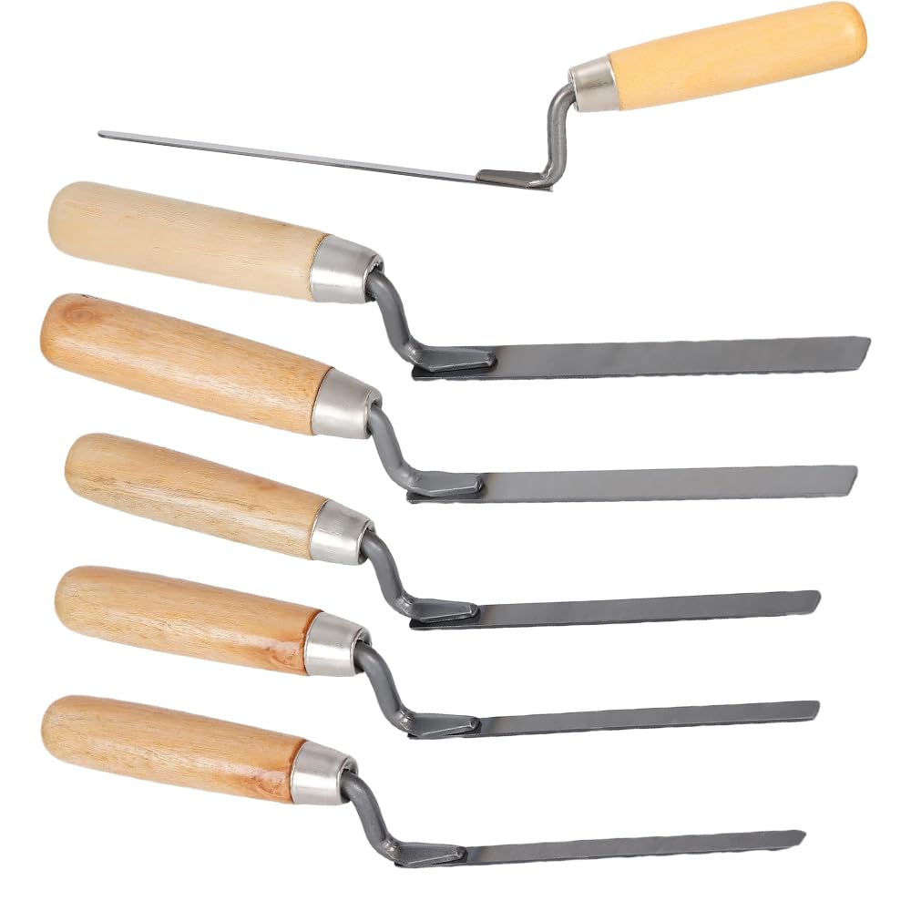 5 - Piece Pointing Trowel Set - 6/8/10/12/15mm Stainless Steel Tools with Wooden Handles for Brickwork & Masonry