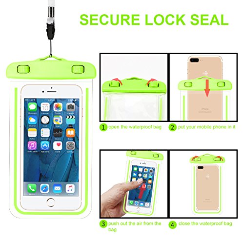 image for Guzack Waterproof Phone Pouch, 2 Pack Waterproof Case Universal Cell P