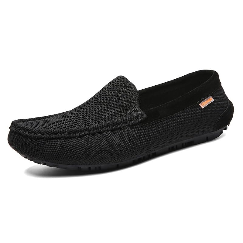 Men's Loafers Round Toe Breathable Faux Leather Driving Loafers Comfortable Flat Heel Resistant Outdoor Slip On2