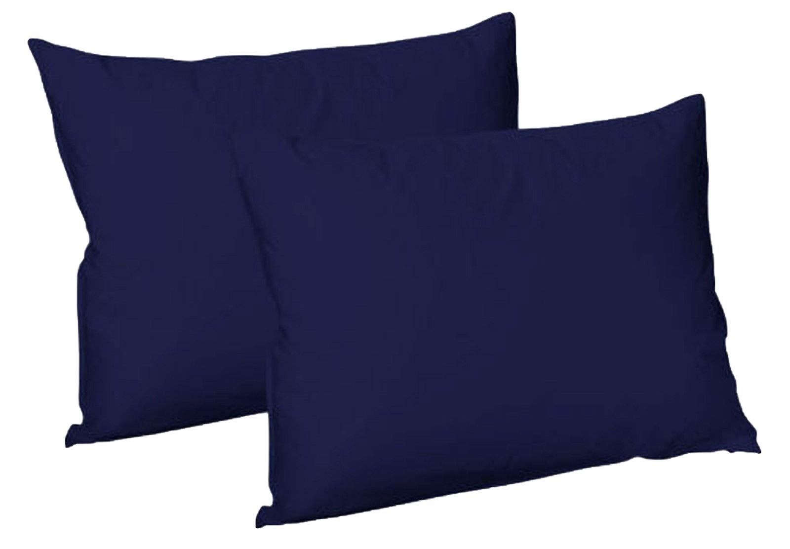 Ar Navy Plain Dyed Polycotton Pair Pack Of Housewife Pillow Cases Multiple Colors (Navy)