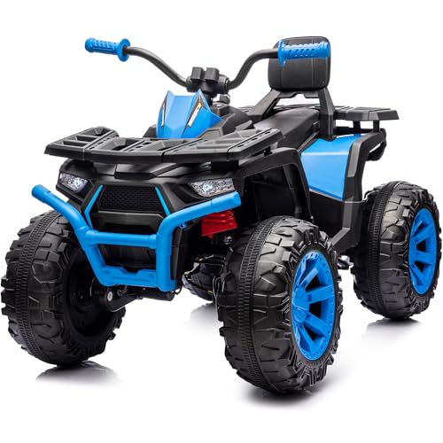 Hikiddo Kids ATV 24V 4WD Electric Ride-On, 2-Seater, Blue