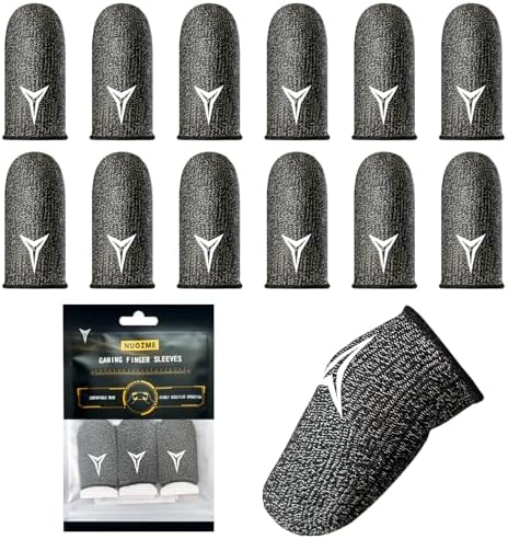Pacote com 12 capas de dedo para jogos móveis, fibra prateada de ...
