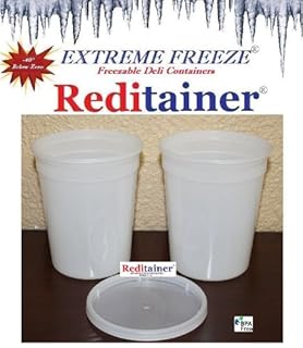 Reditainer Extreme Freeze Deli Food Containers with Lids, 32-Ounce, 24-Pack