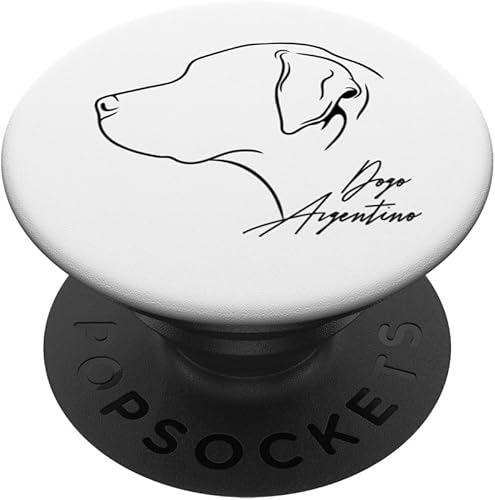 Divertido y orgulloso Dogo Argentino perfil perro mamá perro PopSockets estándar PopGrip