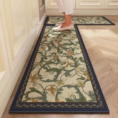 Image of TEKCOOL Anti Fatigue Kitchen Rug Sets 2 Piece Non Slip Kitchens Mats for Floor Cushioned Kitchen Rugs & Mats Waterproof Comfort Standing Mat Runner for Kitchen,Home Office,Sink,Laundry