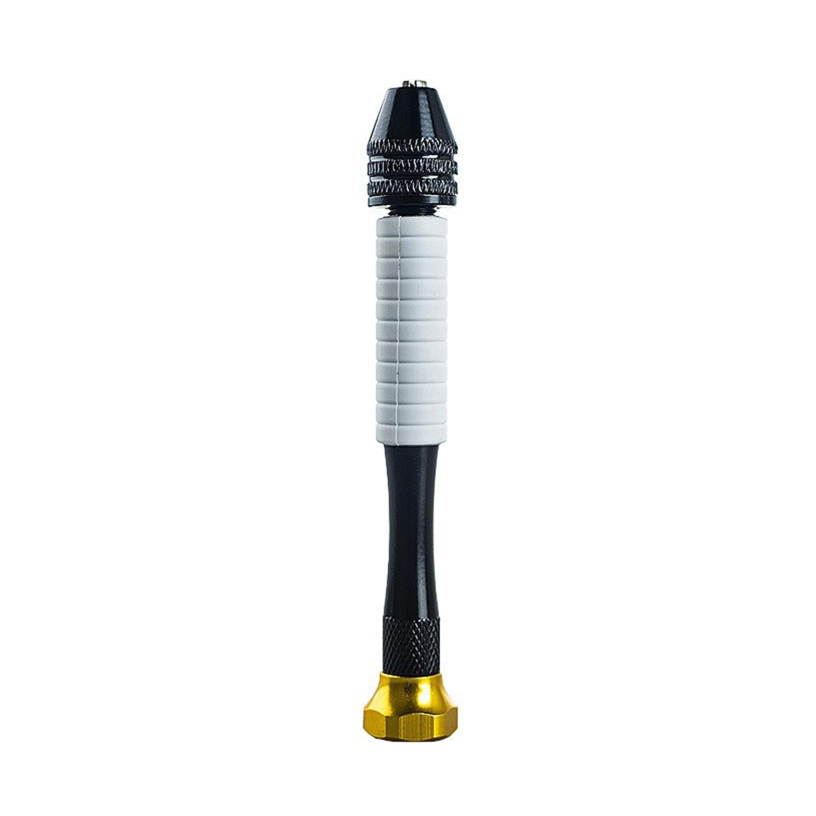 Mandouer Precision Hand Drill with Pin Vice Chuck, 0.3-3.0mm Mini Drill for Craft, Jewellery Making, Resin and Model Building (Yellow and White)