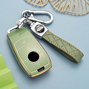 HIBEYO Smart autosleutelhoes past voor Mercedes beschermhoes sleutelhoes cover TPU voor Benz E klasse S A CLA GLA GLE…