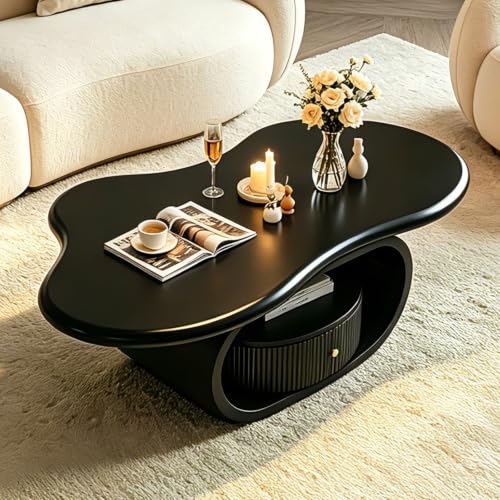 Irregular Cloud Coffee Table with Storage Drawer Modern Center Tables
