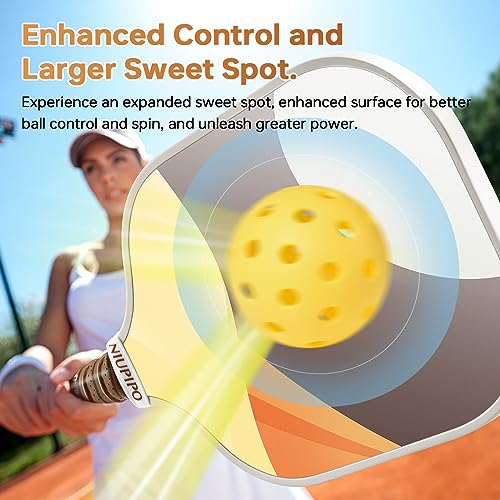 Image of niupipo Pickleball Paddles Set of 2 or 4, USAPA Approved Fiberglass Pickleball Paddle Set with Balls and Bag, Polypropylene Honeycomb Core, Lightweight Pickleball Paddles for Beginners Men Women
