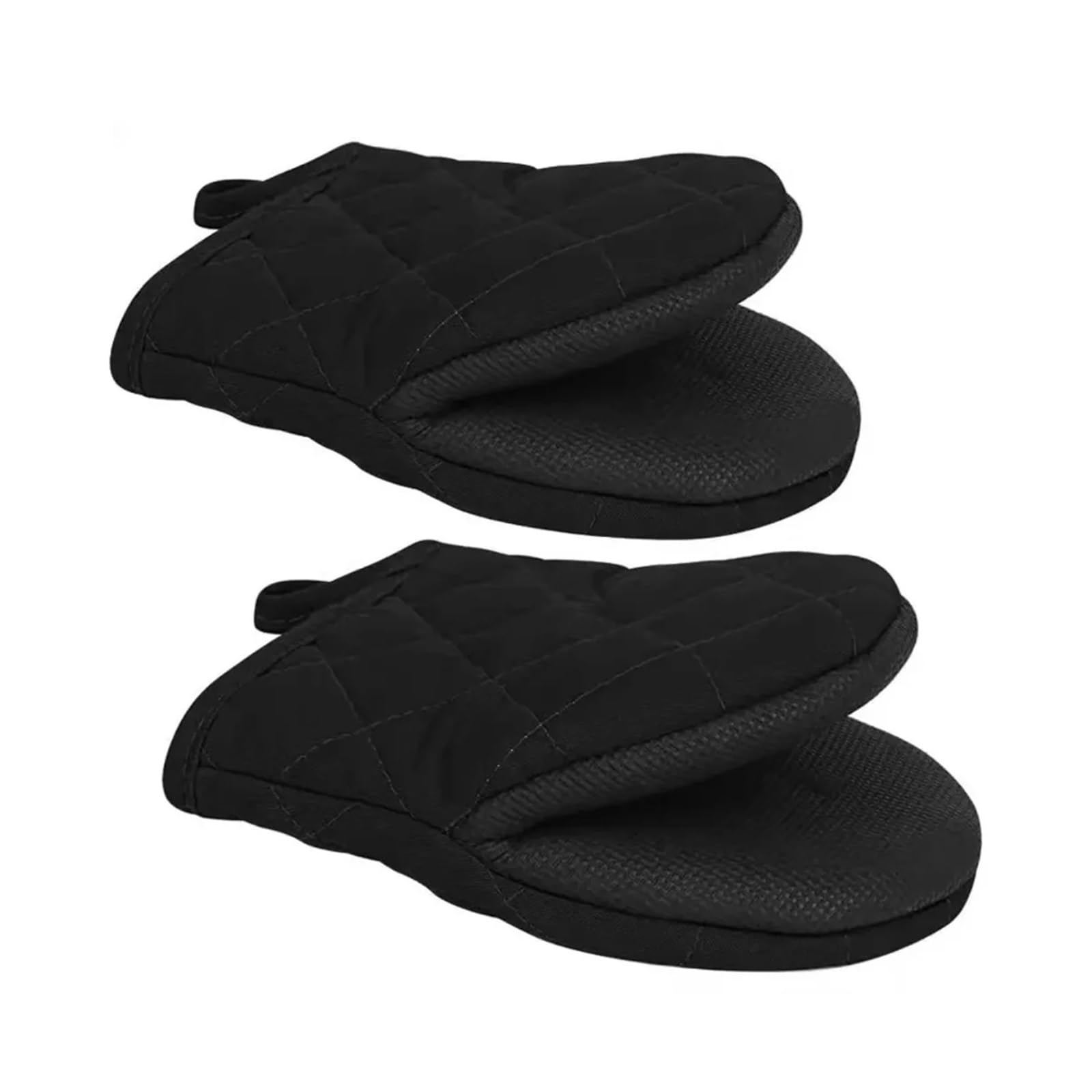 Manoplas Cortas for Horno, Guantes de Cocina Resistentes al Calor for Barbacoa, Hornear, cocinar, Asar, Herramientas microondas for el hogar, 1/2 Uds(2 PCS Black)
