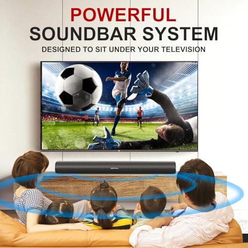 BESTISAN Wave Base Sound bar with Bluetooth for TV Tabletop Digital Audio Speaker System/Home Theater, Gaming, Projectors, with Remote Control, HDMI-ARC,AUX, Optical, USB - Image 6