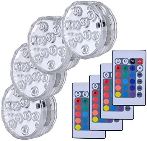 Luces LED sumergibles, sumergibles, impermeables, cambio RGB, luces LED sumergibles con control remoto para estanque, piscina, fuente, acuario,