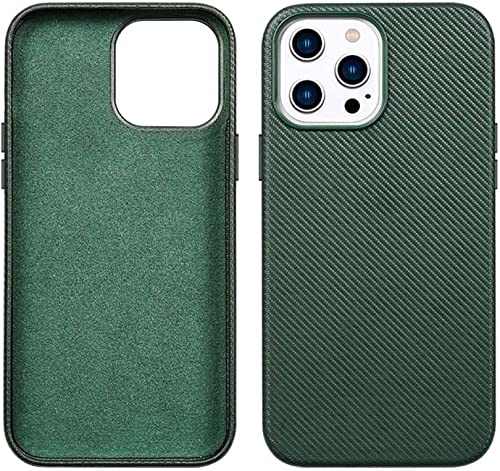 Étui iPhone 13 Pro en cuir synthétique vert antichoc compatible charge sans fil