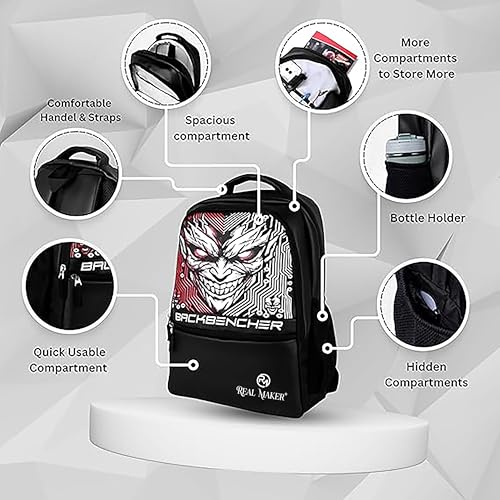 REAL MAKER Backbencher 45L Black Backpack - Image 4