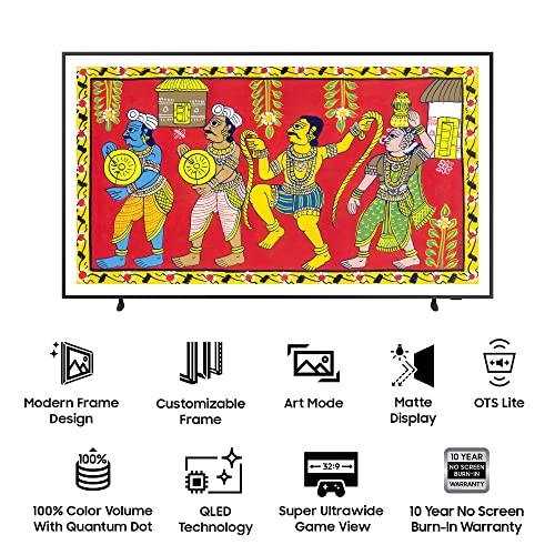 Samsung 138 cm (55 inches) The Frame Series 4K Smart QLED TV QA55LS03BAKLXL (Black) - Image 3