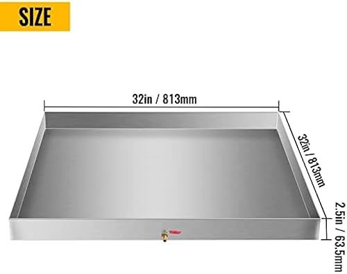 Miniatura 2 de Bandeja de drenaje galvanizada para lavadora con accesorio de drenaje de PVC, prevención de daños por agua, sin fugas con orificio de drenaje y