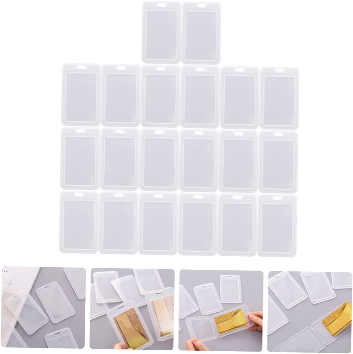 DOITOOL 30pcs Bus Card Holder Clamshell Protectors for Id Name Tags Student Cards
