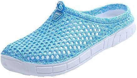 BODON Womens Summer Breathable Mesh Slippers Lightweight Mesh Clog Quick Drying Garden Shoes Footwear Anti-Slip Shoes Blue 38