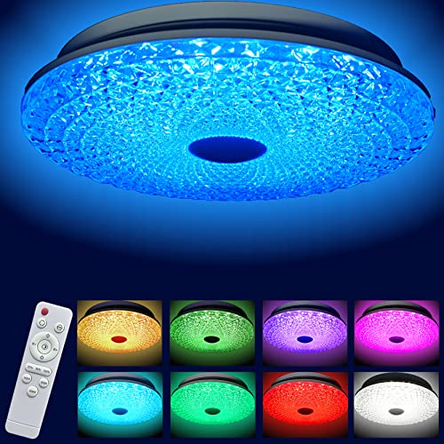 BIAOQINBO LED Deckenlampe Dimmbar mit Fernbedienung 30W, 3000K-6000K 3200LM...