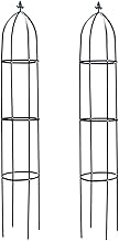 Obelisk 2-Piece Set, Diameter 13.8 inches (35 cm) and Height 75.9 inches (193 cm), Trellis Gardening Garden Clematis Iron Zinc Plated Climbing Rose Support Kokkaen