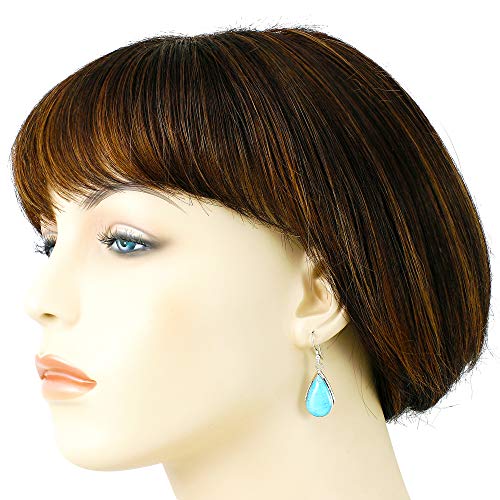 925 Sterling Silver Matching Pendant & Earrings Set with Genuine Turquoise 20" Necklace (Turquoise) - Image 6