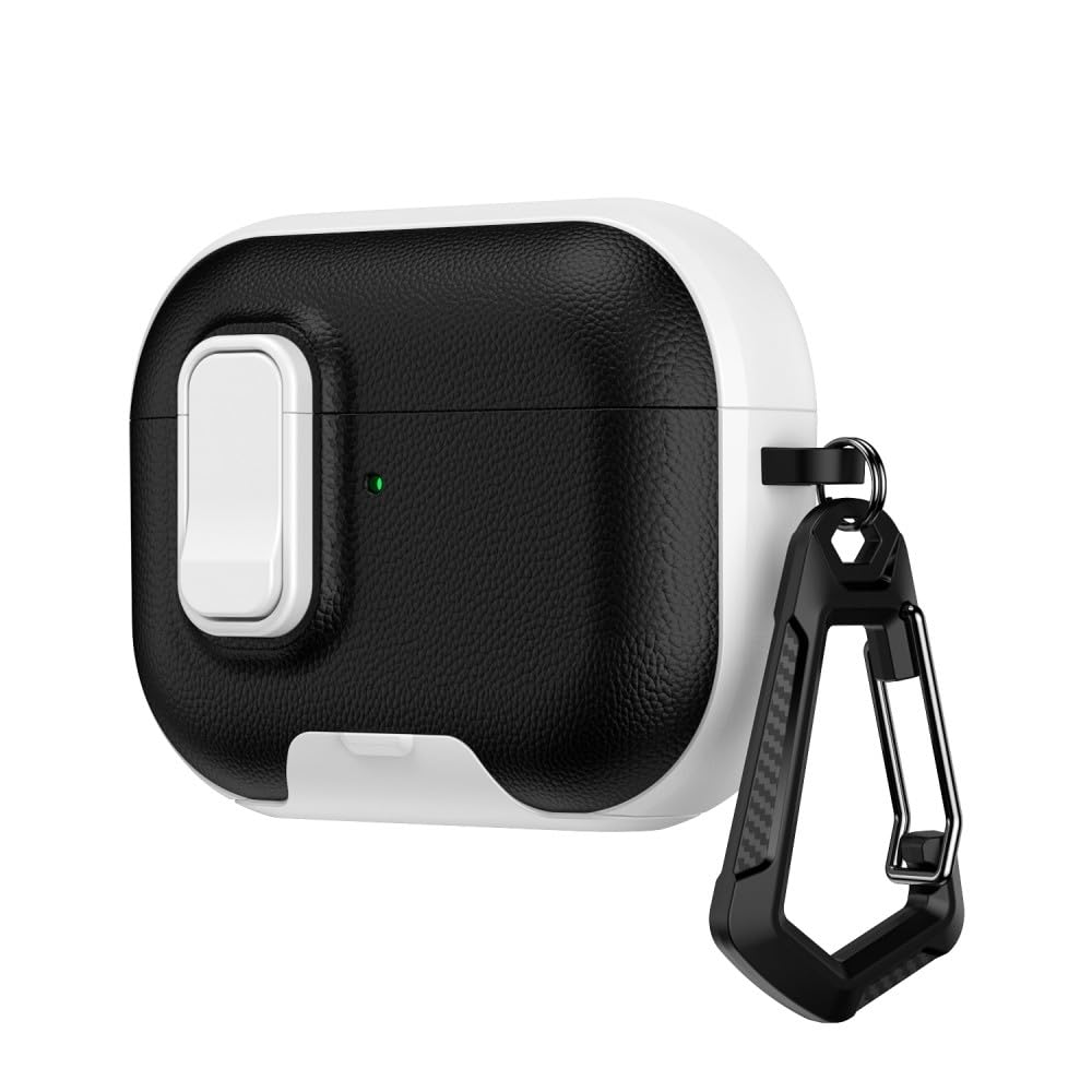 Étui AirPods Pro 3 luxe coque silicone rigide et cuir bicolore - 7