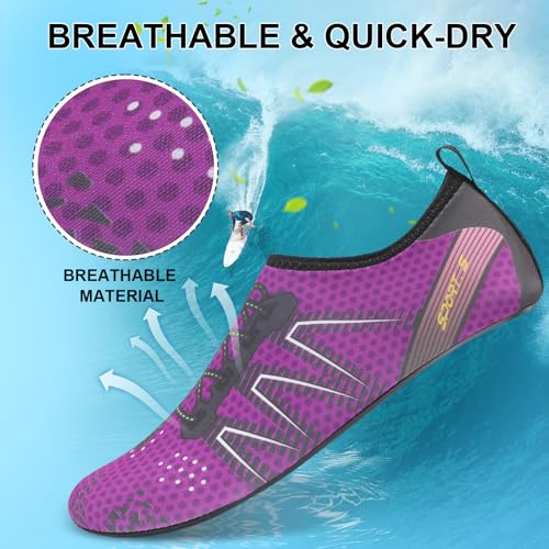 Water Shoes for Women Men Swim Aqua Socks Beach Pool Barefoot Surf River Boat Sea Yoga Exercise Sport Breathable Quick-Dry2