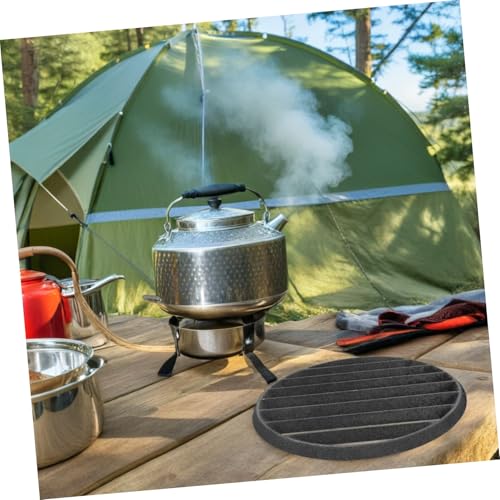 Plaque de fond barbecue ronde fonte accumulatrice de chaleur pour cheminée de jardin - 7