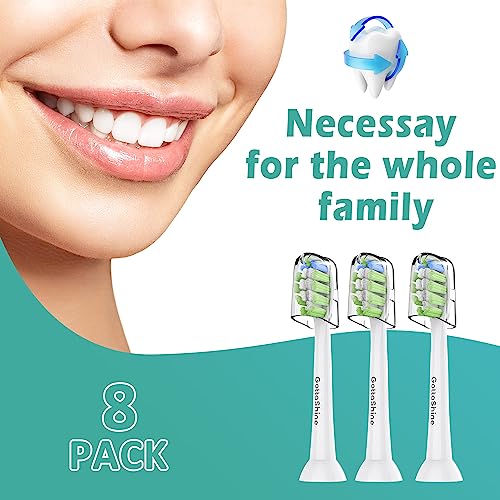GottaShine Replacement Toothbrush Heads for Philips Sonicare Replacement Heads, Sonicare Replacement Brush Head Compatible with C1 C2, 4100 5100 and More Snap-on Handles, Aseptic Packing, 8 Pack - Thumbnail 7