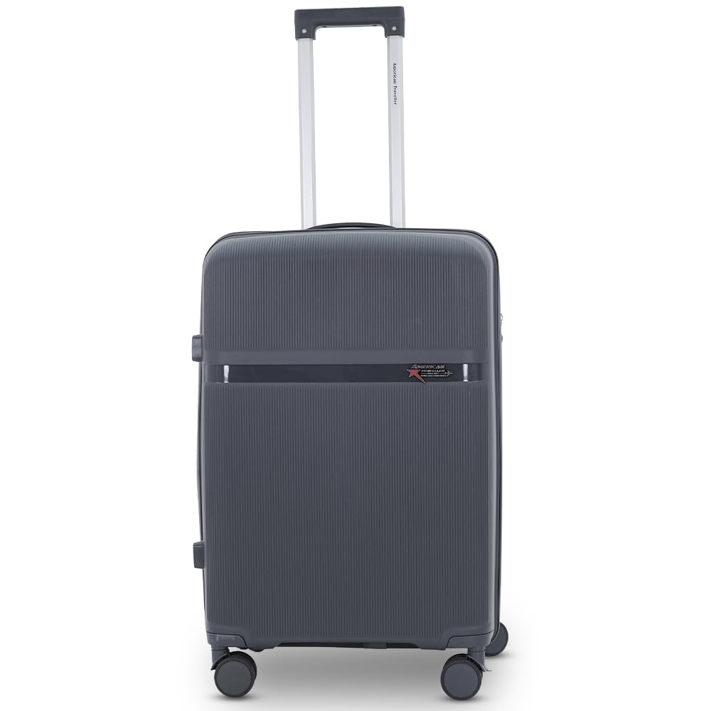 american traveller Touris Fly Luggage Trolley Bag | Suitcase for Travel | Lightweight | Durable Polypropylene Hard Shell | 360° Spinner Wheels | TSA-Type Lock (24, Dark Grey)-picture-43