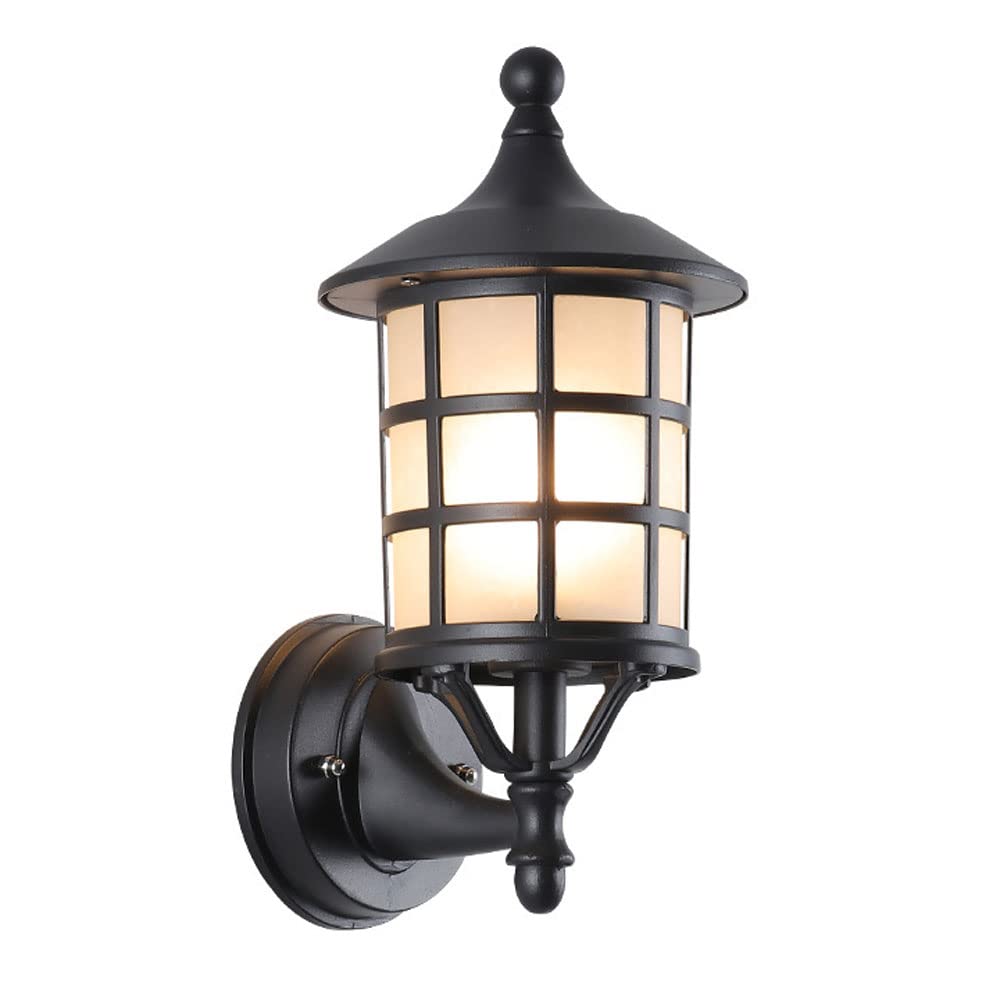 SMCCYYSD Waterproof IP54 European Retro Wall Lamp, E27 Pedestal Outdoor Sconce Lighting, Decorative Lantern for Garden, Deck, Patio, Porch Fixture