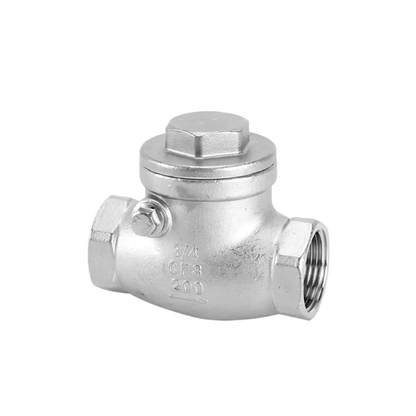 Dkgnyxnplj 3I4 -1Pcs 304 Stainless Steel Check Valve Internal Thread Horizontal Swing Type Check Valve(3I4-1Pcs)
