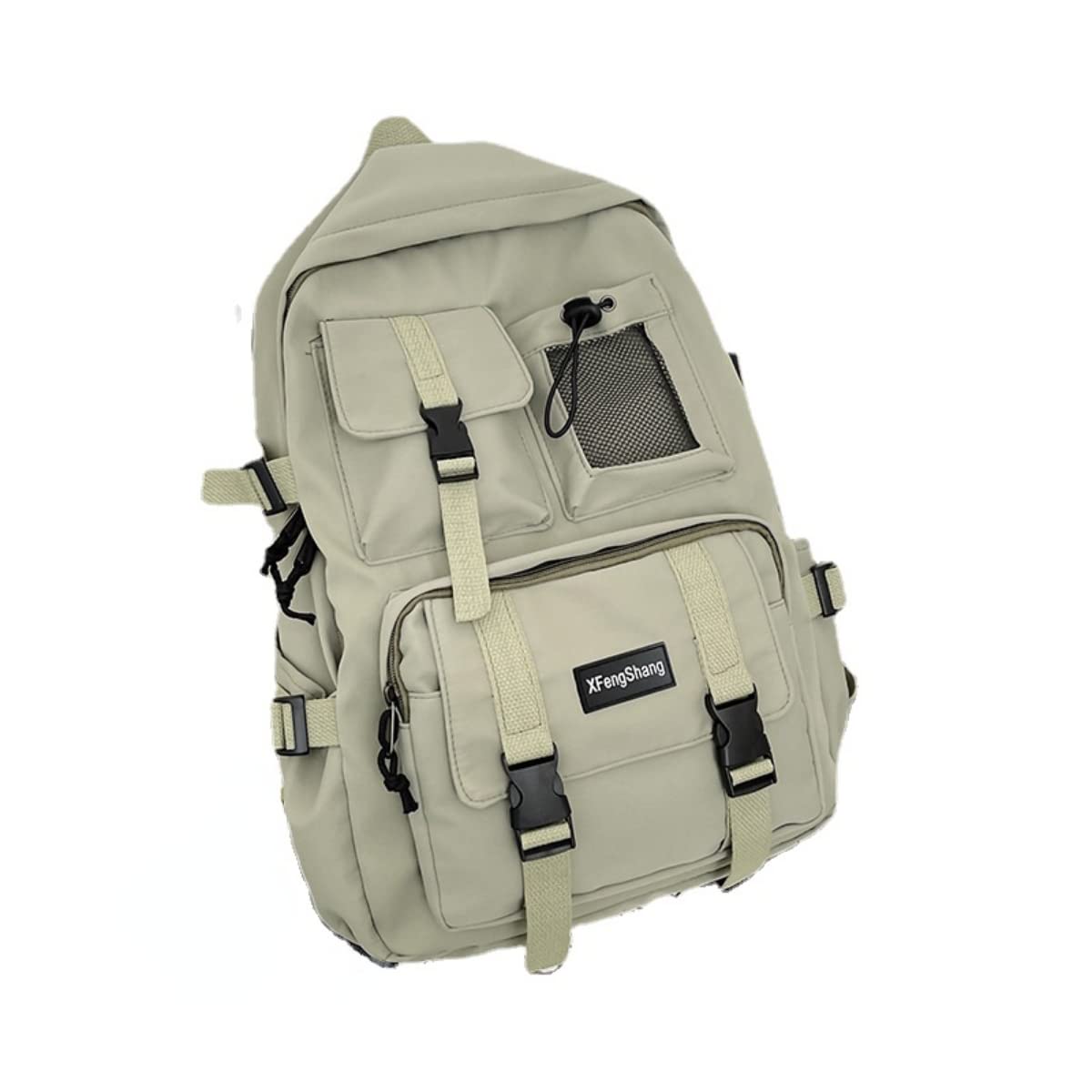 Ansair Women's Green Kawaii Backpack School Japanese Asthetic Backpack Ins Travel Bag Monochrome Backpack With Cute Pendant (Color : )