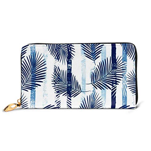 Preisvergleich Produktbild JHGFG Mode Handtasche Reißverschluss Brieftasche Tropisches Muster Palmblätter Nahtlose Vektor Telefon Kupplung Geldbörse Abendkupplung Blockieren Leder Brieftasche Multi Card Org