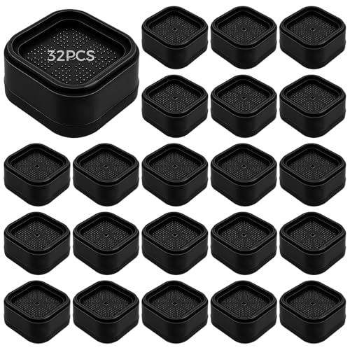 32 almohadillas universales para pies de lavadora, elevadores de muebles ajustables, base antideslizante que absorbe los golpes, perfectas para muebles pesados como camas y sofás
