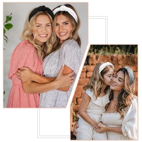 Alice Bands Adult Boho Beauty Wide Top Knot Turban Fabric Hairband No Slip Headwear Elastic Hair Hoops Fashion Hair Accessories for Women and Girls 4Pcs - Image 3