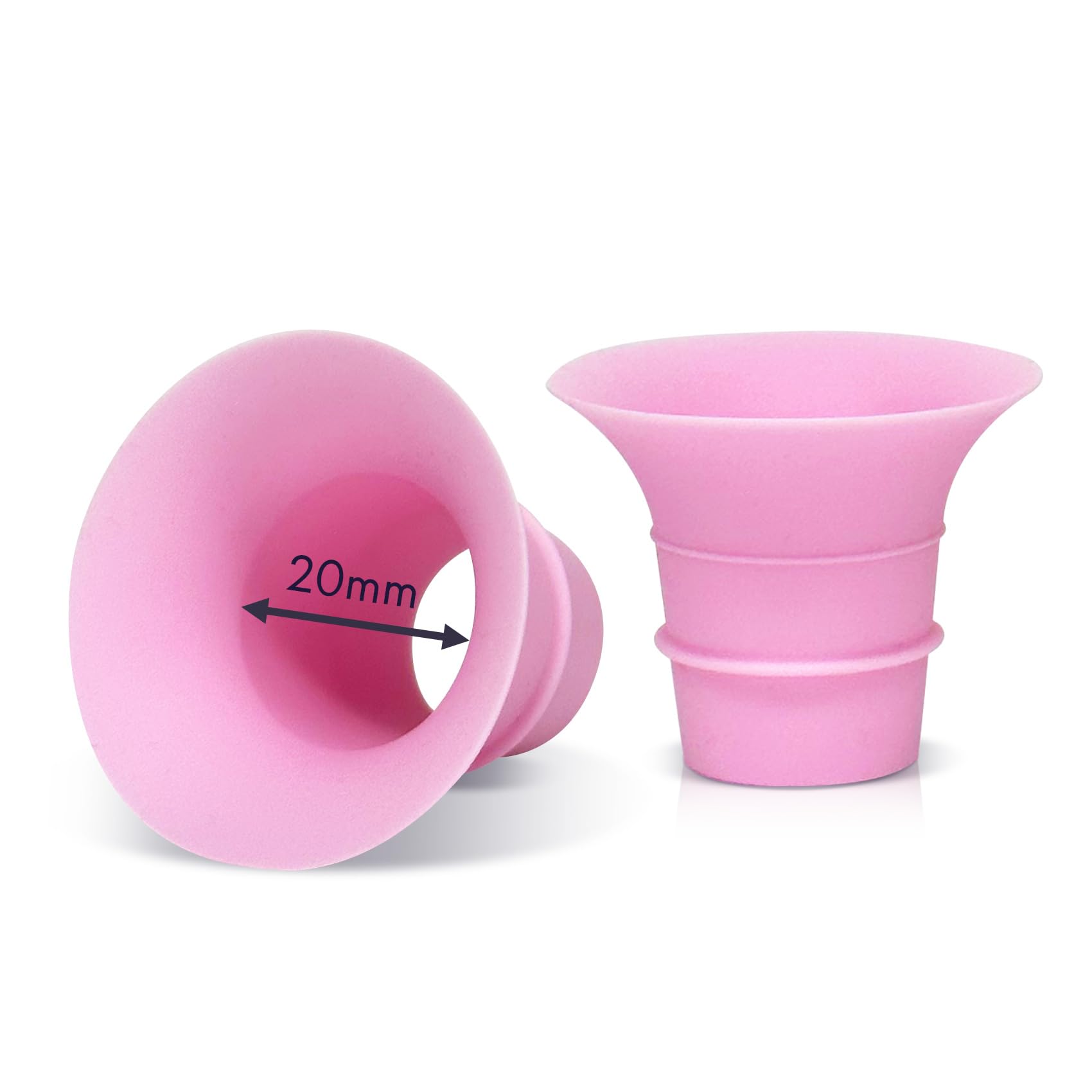 Yeabetter 20mm Flange Insert Compatible with Elvie Stride, S18 S21 S23, Medela, for Spectra S1 S2, TSRETE, Momcozy S9 Pro S10 S12 Pro Wearable Pumps, Reduce 24mm Breast Pump Flanges Down to 20 mm, 2PC