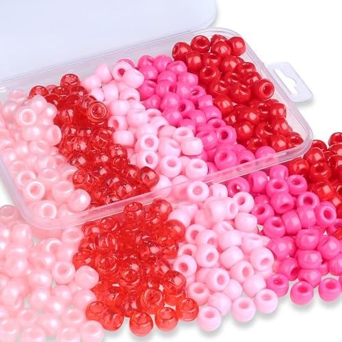 XIANNVXI Red Pink Pony Beads with Box